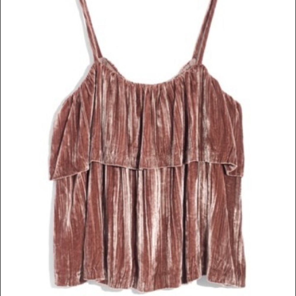 Madewell Ruffle Crushed Velvet Cami